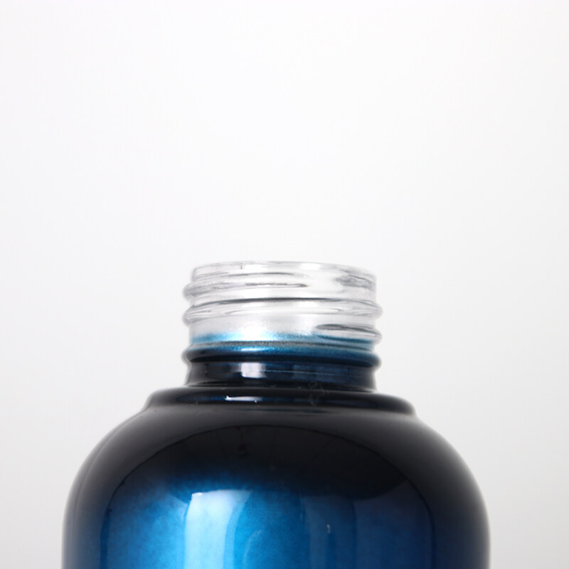 Dome Shoulder and Bottom Anodized Aluminum Middle Cap Press Pump Spray Blue Gradient water lotion Bottle