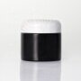 100ml black glass jar with lid printed wooden lid cream container skin care jar wholesale
