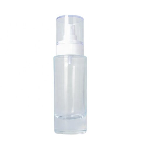 100mL Glossy Toner Clear Glass Bottle with Flat Shoulders