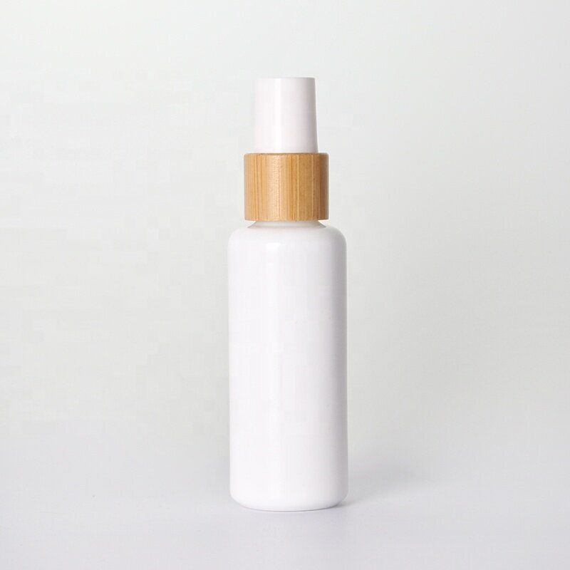 Opal White Empty Cosmetic Toner Spray Lotion Pump Glass Bottle