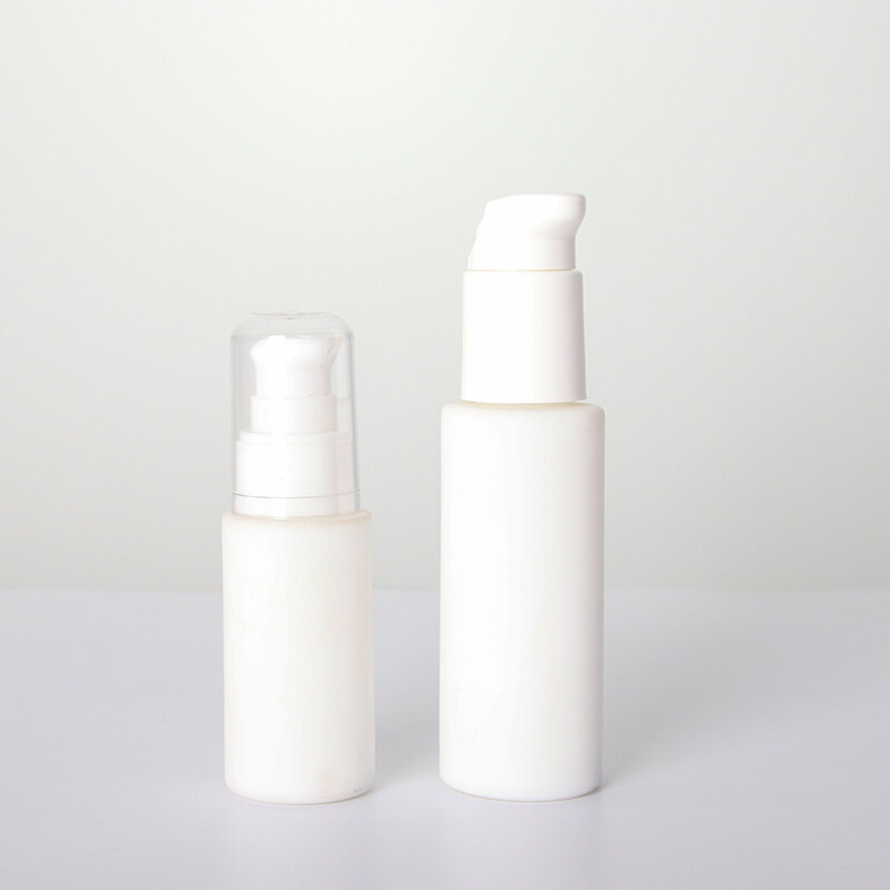 High Quality Opal White Glass Bottle And Jar For Skincare, 10ml 30ml 50ml luxury white glass bottle