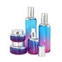 Colorful painted glass bottle and jar for skin care package oval shape glass products with plastic lids