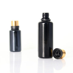100ml aluminum cap pure color black glass essential oil bottle glass bottle custom design glass bottle