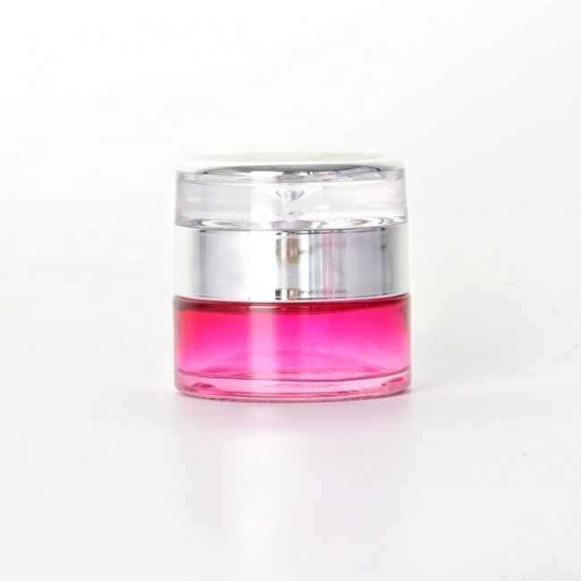 Custom Color Painted Magenta 20g Acrylic Lid Body Cream Jars for Cosmetic Packaging