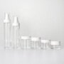 Clear glass bottles and jars for skin care packaging high quality glass set for skin care packing