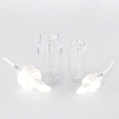 plastic bottle for water lotion serum with plastic lotion screw pump top customized logo for cosmetic plastic bottle