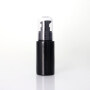 Opaque true black 40ml 50ml 100ml 120ml cosmetic glass dropper bottle, flat shoulder glass lotion pump bottle