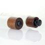 Personal Care Glass Cosmetic Bamboo Cap Perfume Bottle With Ash tree wooden Spray lid Glass Pump Bottles for Cosmetics