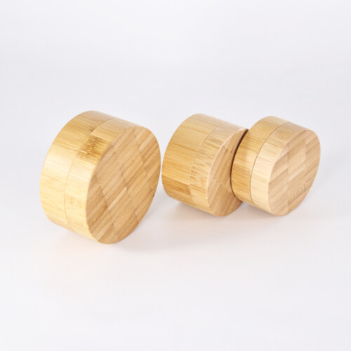 new Popular 100g 100ml Organic Bamboo Cosmetic Container Full Bamboo Cream Jar with Glass Inner