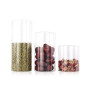 Round shape different size Canisters Glass Kitchen Canister with Airtight Bamboo Lid Glass Storage