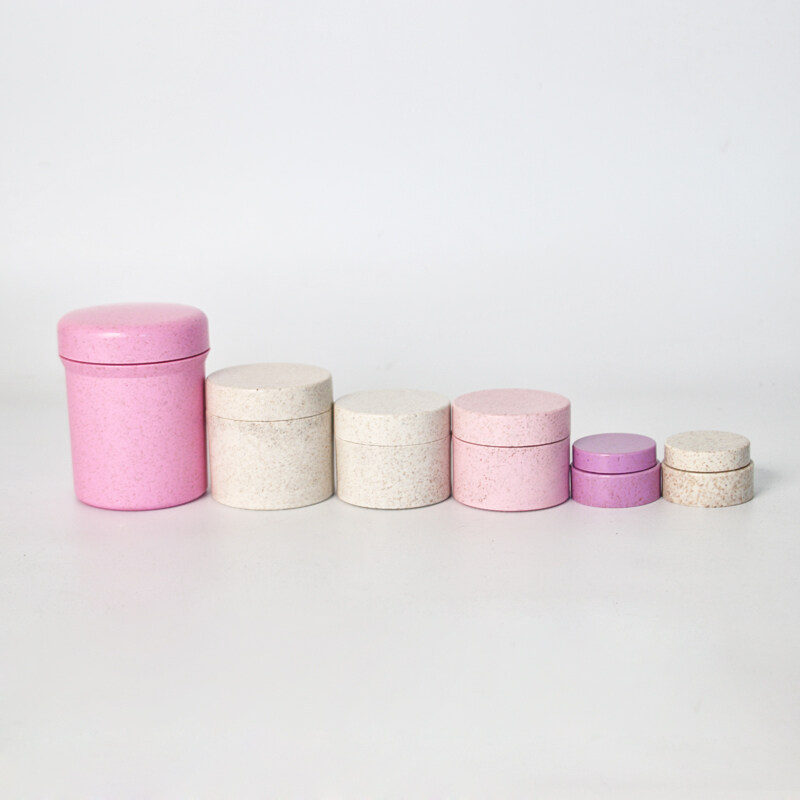 High quality eco friendly 30g 100g 200g pink blue yellow wheat biodegradable Cosmetic Plastic cream Jar