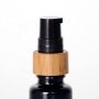 Cosmetic Bamboo Cap Black Glass Bottle with Lotion Pump
