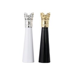 black and white color plastic eyelash brush bottle with crown plastic lid