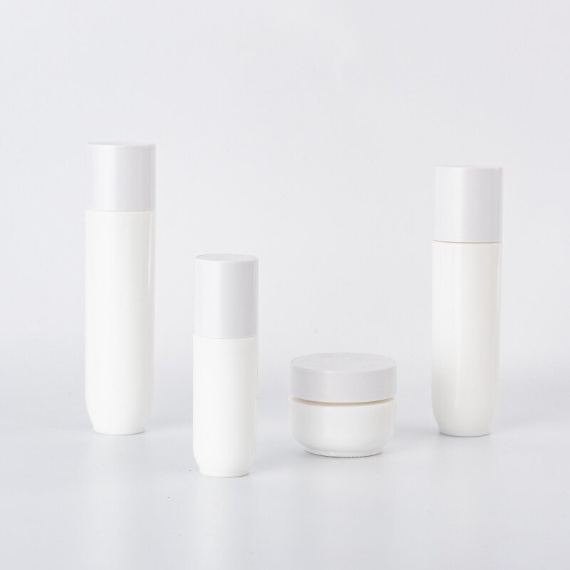 Wholesale 40ml 100ml 120ml white glass lotion pump bottles, 20g 50g cosmetic cream jar