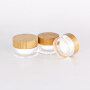 Eco-friendly material 50ml Clear Frosted Plastic Cream Container Jar with Bamboo Lid acrylic jar