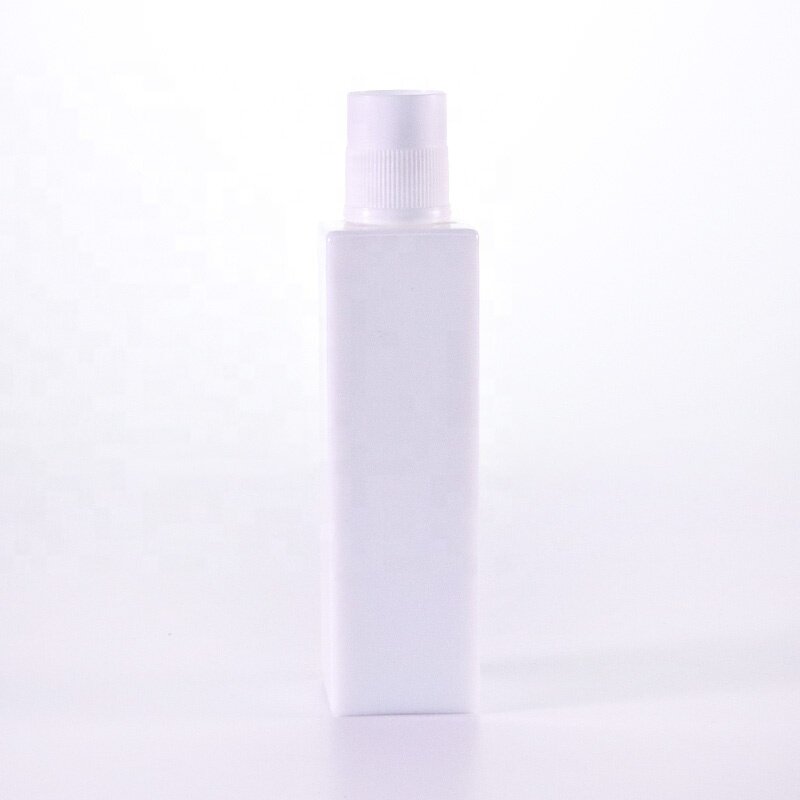 100ml square toner bottle with screw lid opal white glass bottle for toner