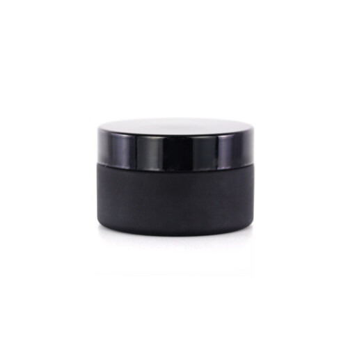 Cosmetic Cream Jar Frosted Matte Glass Black 40g Bamboo Plastic Screw Cap Round Shape Recyclable CN;JIA Wecome Provided Freely