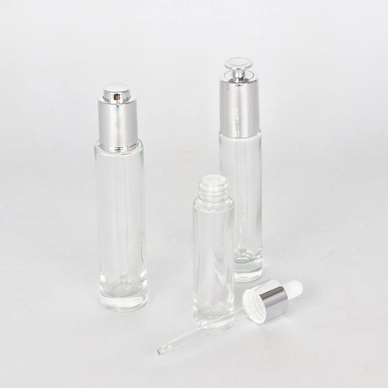 Empty Serum Luxury 30ml 40ml tall and thin shape clear essential cosmetic glass bottle
