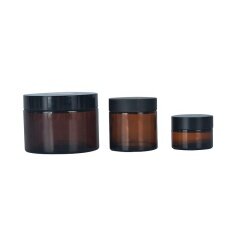 Wholesale brown glass jars for cream with golden lid very popular