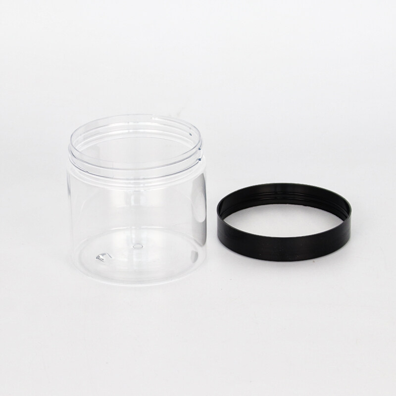 8oz Cosmetic Jars with Lids 250ml 300ml 16oz 500ml 1000ml Cosmetic Container Body Butter Jars Transparent Pet Plastic