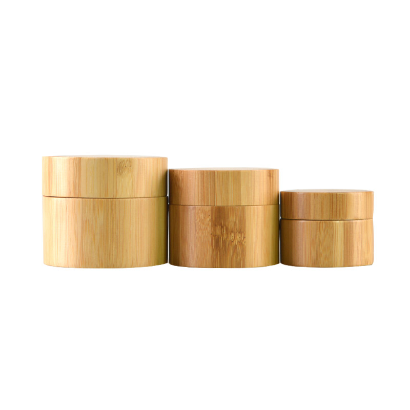 New arrival hot cake bamboo cosmetic cream jar for skincare packaging