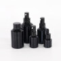 China export bright black skin care bottle sets cream jar essence lotion bottle clear glass cosmetic bottle sets