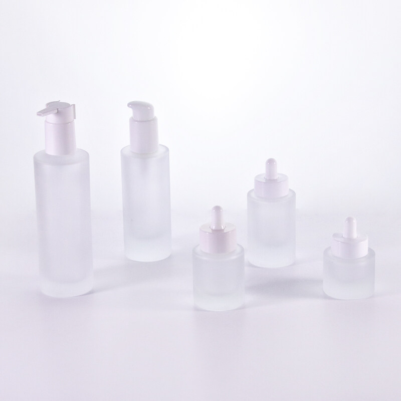 Frosted thick bottom round shape 1 oz 30 ml essential oil glass dropper bottle for cosmetic packaging dropper bottle