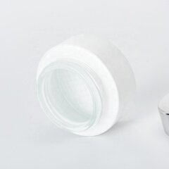 white glass cosmetic jar white glass jar cosmetics with aluminum lid