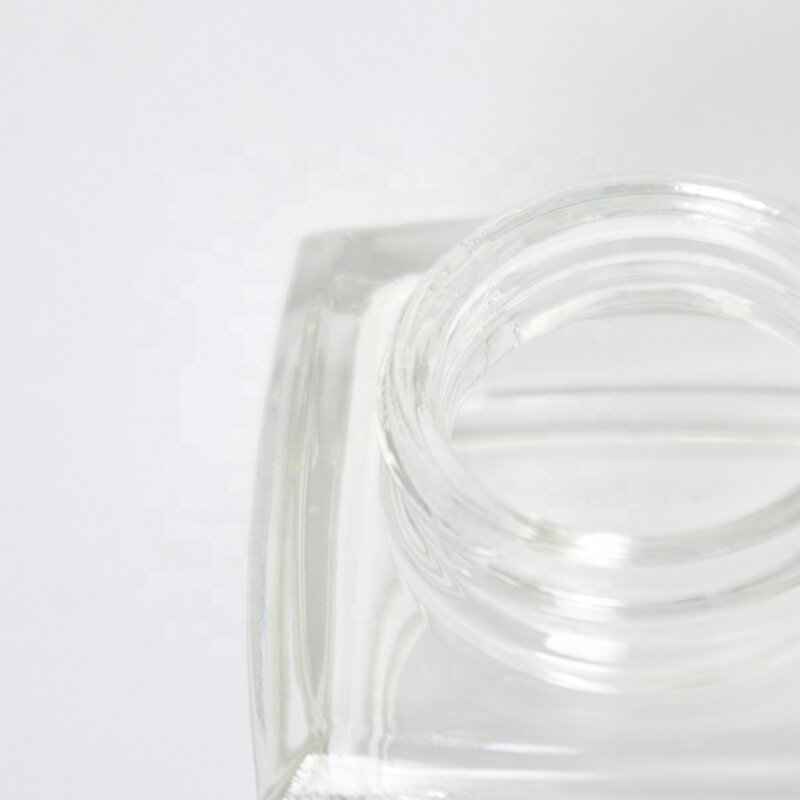 Luxury Cap Thick Glass Square Cosmetic Cream Jar with Dome Lid