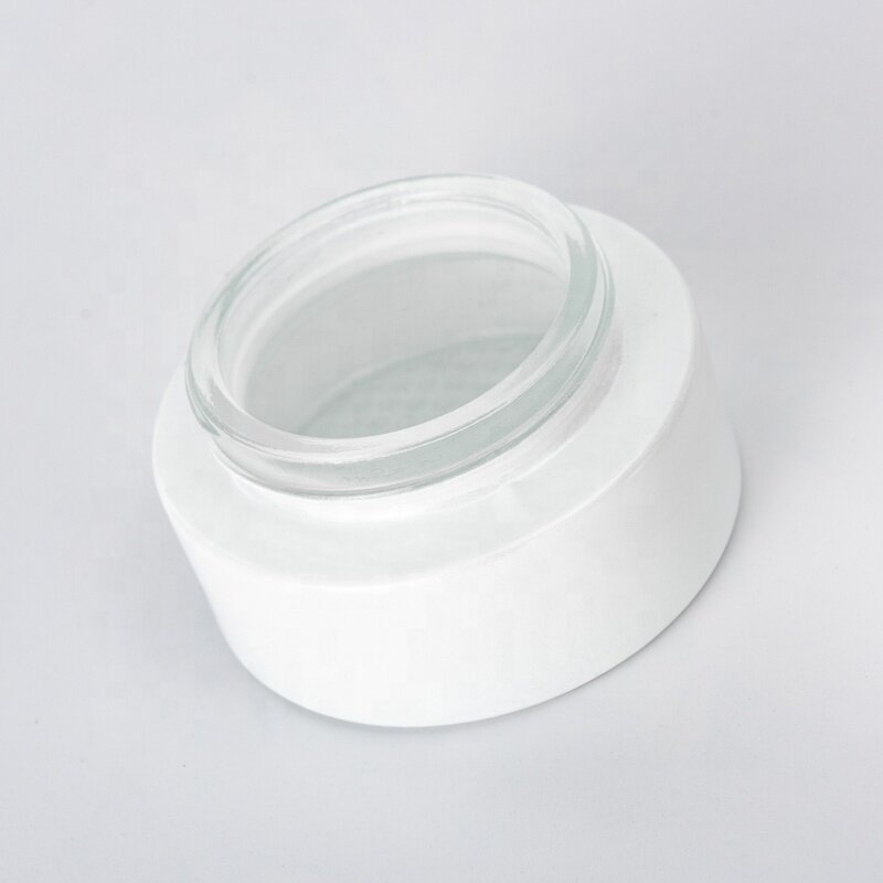 white glass cosmetic jar white glass jar cosmetics with aluminum lid
