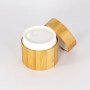 bamboo cosmetic jars Round 10g 30g bamboo full covered plastic jar with wooden lid