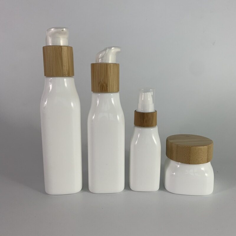 120ml 100ml 40ml 50g luxury Cosmetic white porcelain opal glass bottle jar with pump savanna series glass bottle