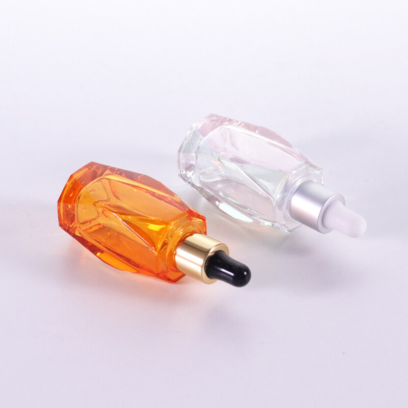 Wholesale luxury customized 10ml glass dropper bottles special shaped glass cosmetic bottles with droppers cosmetic packaging