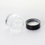 Cylindrical Clear Glass Black Lid Thick Base Cream Cream Jar Mask Jar