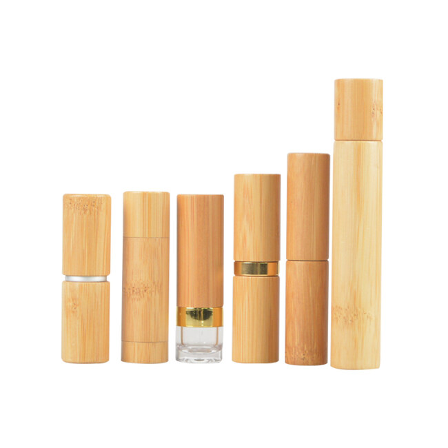 5g Wholesale eco friendly empty bamboo lip balm tube lipstick tube for cosmetic lipbalm tube