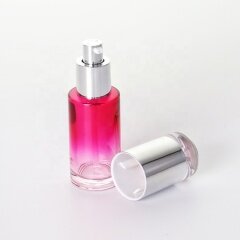 40mL Painted Magenta Refillable Glass Bottle with Lotion Pump