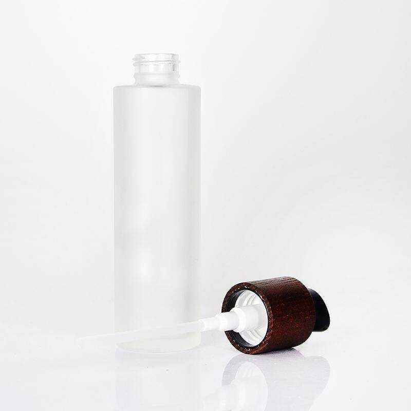 30ml 50ml 100ml Frosted Glass Cosmetic Bamboo Cap Perfume Bottle With Ash tree wooden Spray lid Glass Pump Bottles for Cosmetics