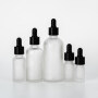 clear frosted 1oz 30ml flat shoulder cylinder glass dropper bottle for serum essential oil glass bottle