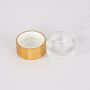 5ml 10ml 15ml 30ml 50ml 100ml 150ml 200ml Clear Frosted Glass Bamboo Lid Cosmetic Cream Jar with Plastic Inner