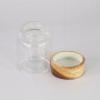 Eco-friendly borosilicate cookie candy honey food glass storage jar with airtight bamboo lid storage glass jar