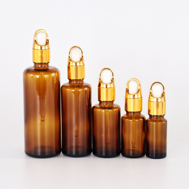 Customized Factory Cosmetic Pharmaceutical Liquid 50ml Amber Dropper Brown Glass Bottle