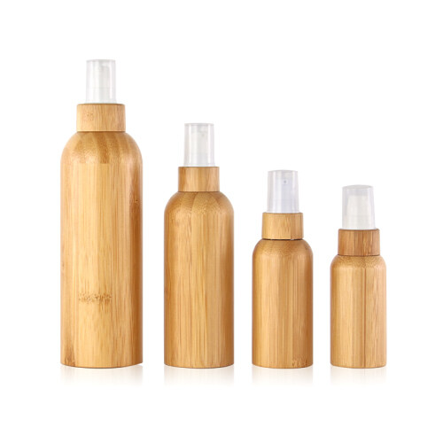 30ml 100ml 200ml cosmetic lotion pump bamboo cover plastic bottle