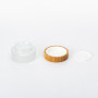 round Cosmetic cream glass jars 5g 10g 15g 20g 30g 50g 100g 1oz 2oz frosted glass jars with bamboo wood lids