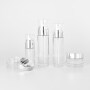 Wholesale Empty Cosmetic Packaging Container Clear Lotion Spray Face Care Glass Bottles Jar