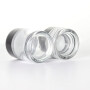Cylindrical Clear Glass Black Lid Thick Base Cream Cream Jar Mask Jar