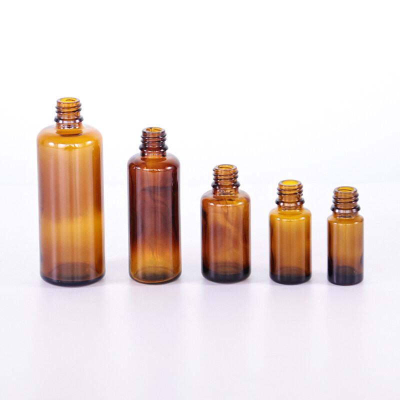 Luxury amber glass pump bottle brown serum glass bottle with pump amber sprayer bottle