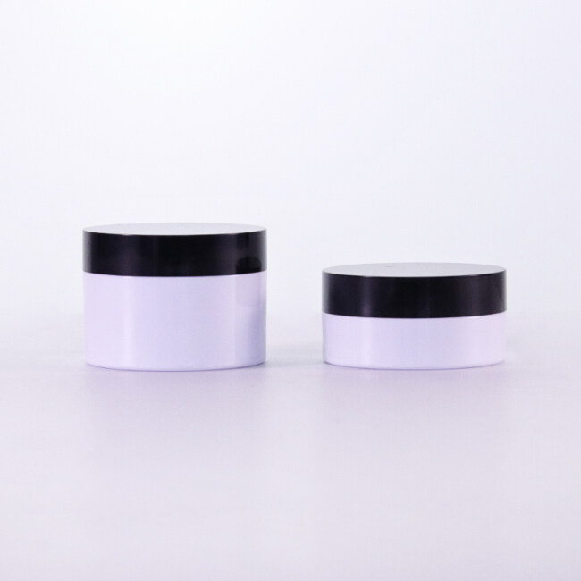 30g 50g  PET white cream jar container with black lids for Lotion Creams Toners lip Balms Makeup Samples