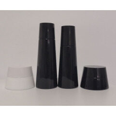 30g 50g black painting color cosmetic black glass bottle lotion pump white cosmetic bottle