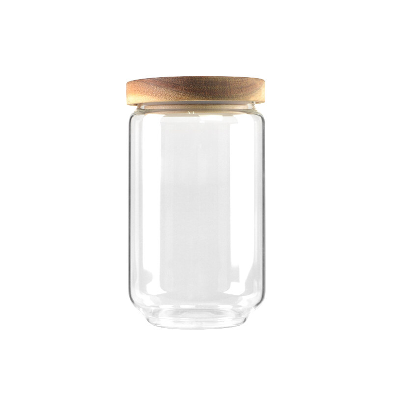 Handblown airtight coffee glass jar high borosilicate glass jar with screw lid storage bottles