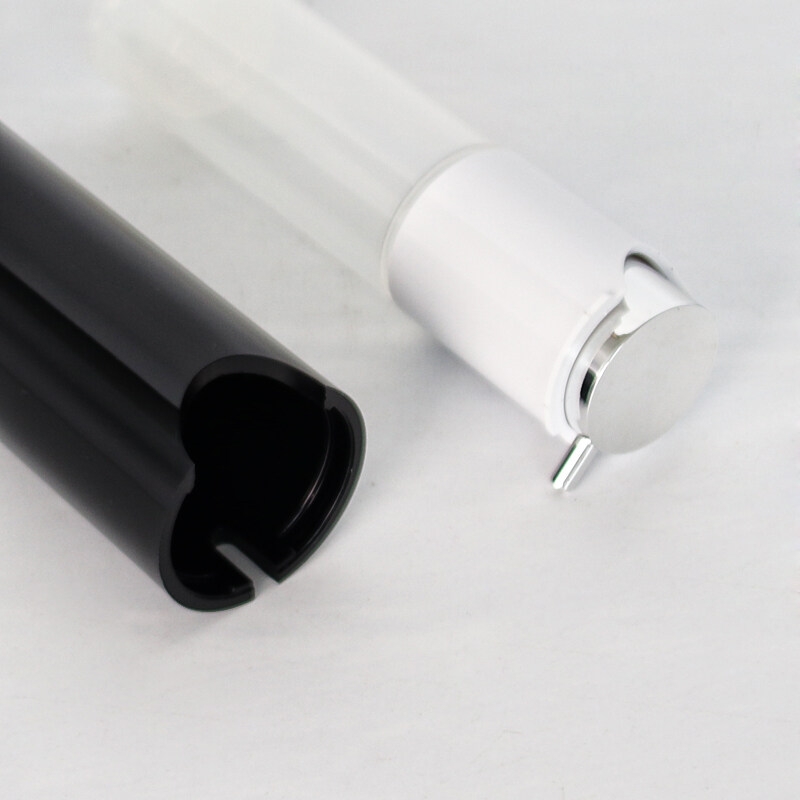 Hot selling black color acrylic vacuum bottle 50ml lotion bottles for skin care serum essence lotion toner